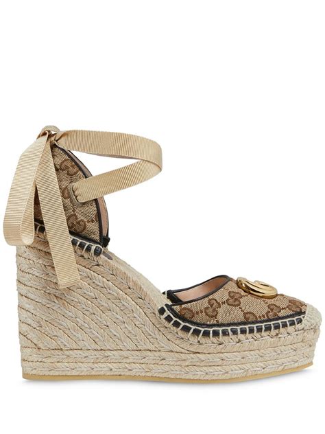 espadrille compensée gucci|gucci espadrilles farfetch.